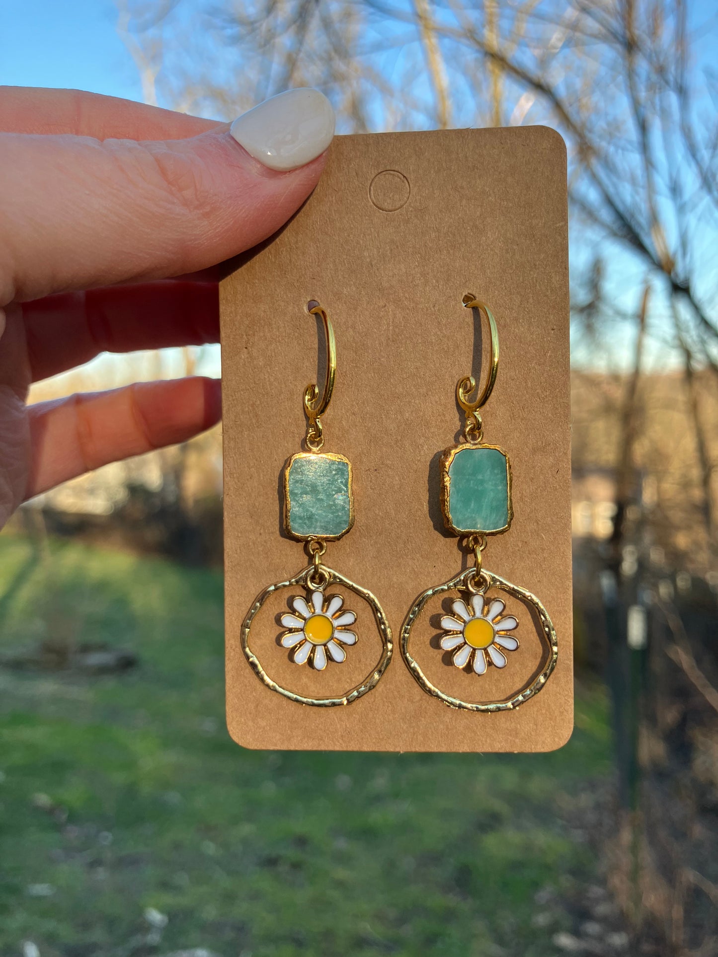 Sunny Dais-y Amazonite Earrings