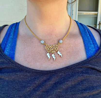 Storm Cloud Necklace + High Voltage Earrings